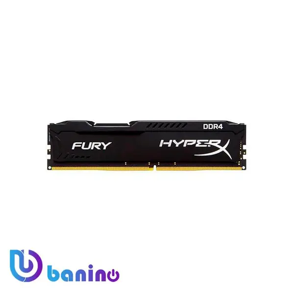 رم دسکتاپ DDR4 تک کاناله 3200 مگاهرتز CL18 کینگستون مدل HyperX Fury Black ظرفیت 16 گیگابایت Kingston HyperX Fury Black DDR4 3200MHz CL18 Single Channel Desktop RAM 16GB - 4