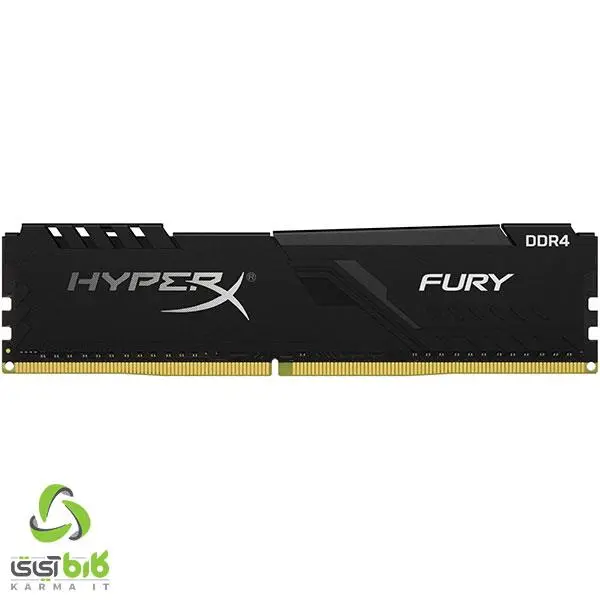رم دسکتاپ DDR4 تک کاناله 3200 مگاهرتز CL18 کینگستون مدل HyperX Fury Black ظرفیت 16 گیگابایت Kingston HyperX Fury Black DDR4 3200MHz CL18 Single Channel Desktop RAM 16GB - 2