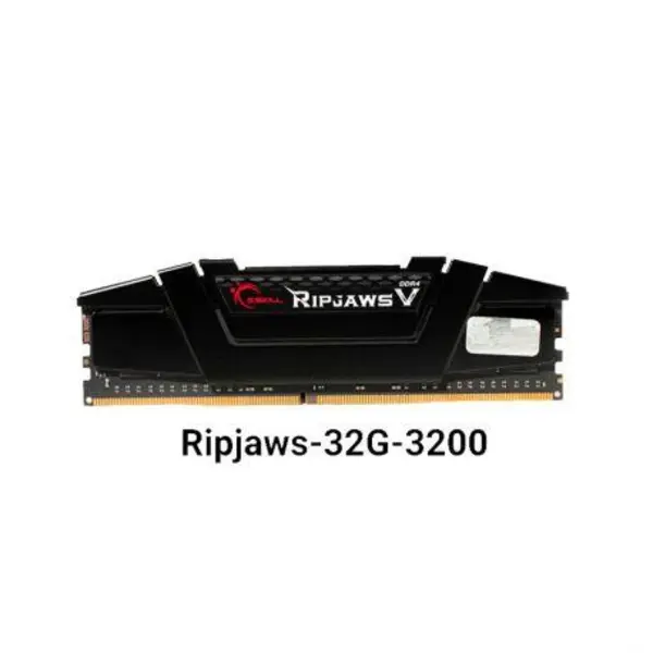 رم دسکتاپ DDR4 تک کاناله 3200 مگاهرتز CL16 جی اسکیل مدل Ripjaws V ظرفیت 32 گیگابایت G.SKILL RIPJAWS V DDR4 3200MHz CL16 single Channel Desktop RAM 32GB - 2