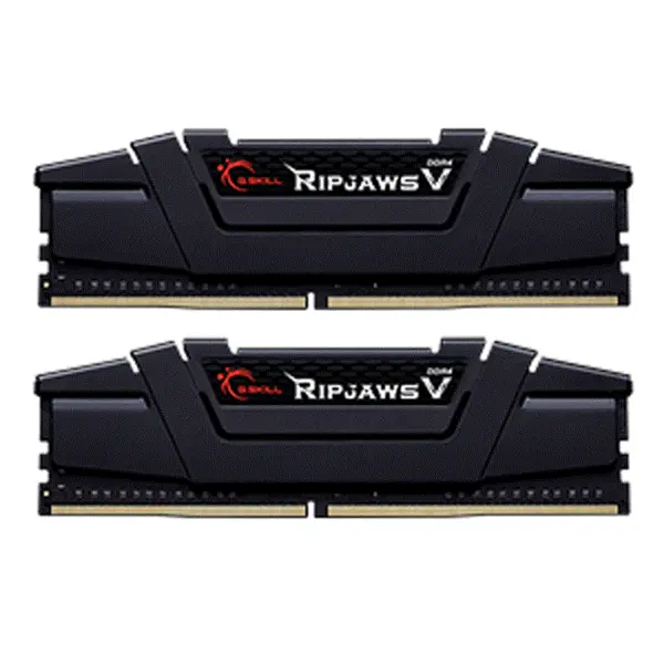رم دسکتاپ DDR4 دو کاناله 3200 مگاهرتز CL16 جی اسکیل مدل Ripjaws V ظرفیت 16 گیگابایت G.SKILL RIPJAWS V DDR4 3200MHz CL16 Dual Channel Desktop RAM 16GB