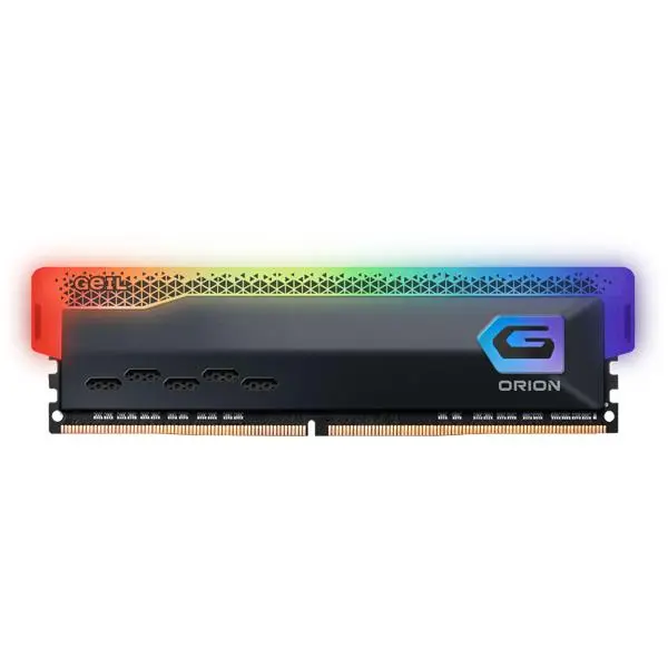 رم دسکتاپ DDR4 دو کاناله 3200 مگاهرتز CL16 گیل مدل ORION RGB AMD ظرفیت 32 گیگابایت RAM: Geil Orion RGB 2×16GB=32GB DDR4 3200MHz CL16 - 4