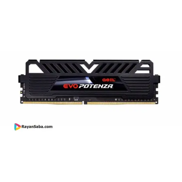 رم دسکتاپ DDR4 دو کاناله 3200 مگاهرتز CL16 گیل مدل Potenza ظرفیت 8 گیگابایت Geil Evo Potenza DDR4 3200MHz CL16 Dual Channel Desktop RAM - 8GB