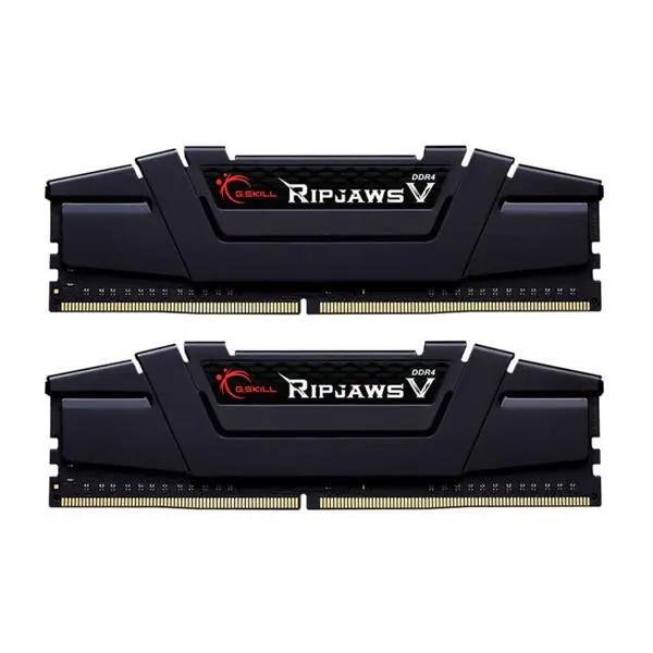 رم دسکتاپ DDR4 دو کاناله 3200 مگاهرتز CL16 جی اسکیل مدل Ripjaws V ظرفیت 16 گیگابایت G.SKILL RIPJAWS V DDR4 3200MHz CL16 Dual Channel Desktop RAM 16GB