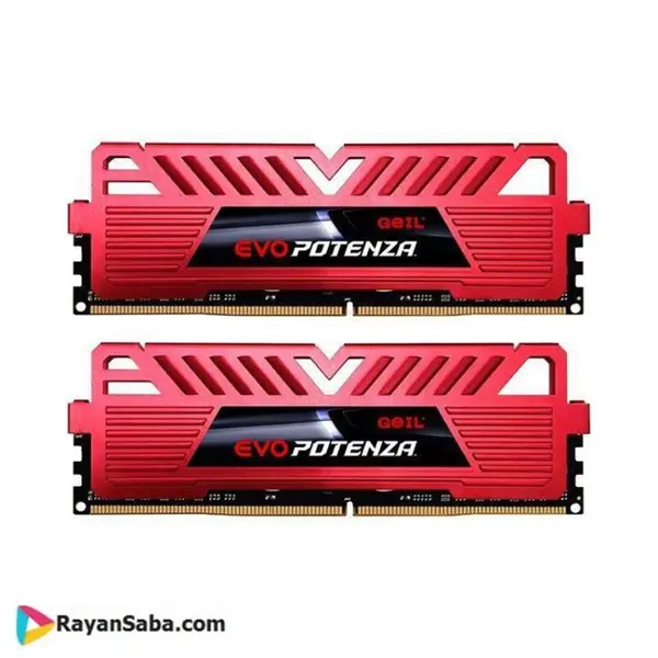 رم دسکتاپ DDR4/ دو کاناله 3200 مگاهرتز/ geil-CL16 /مدل Evo Potenza / ظرفیت 32 گیگابایت RAM: Geil EVO Potenza 2×16GB=32GB DDR4 3200MHz CL16 - 5