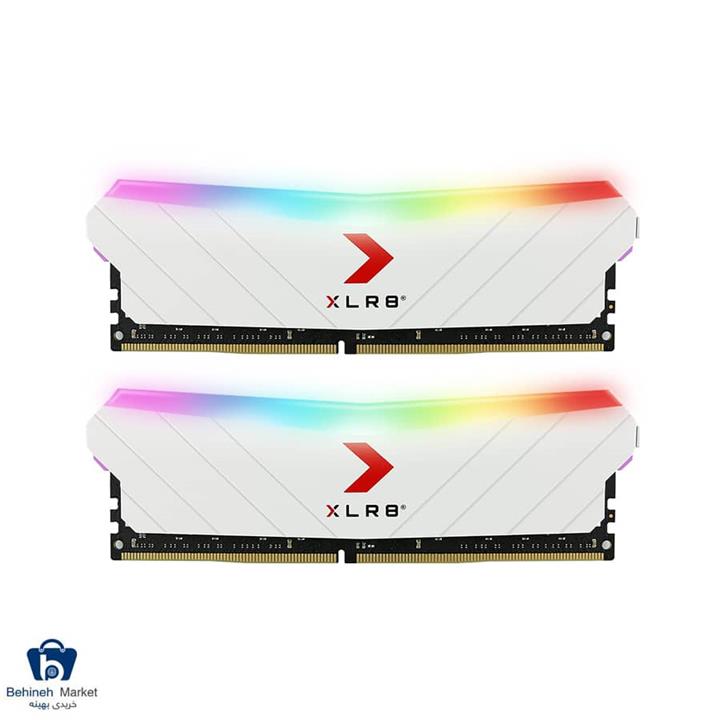 رم دسکتاپ DDR4 دو کاناله 3200 مگاهرتز PNY سری XLR8 Gaming EPIC-X RGB ظرفیت 32GB بسته دو عددی سفید