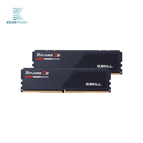 رم دسکتاپ DDR5 دو کاناله 5600 مگاهرتز CL36 جی اسکیل مدل Ripjaws S5 Black ظرفیت 32 گیگابایت