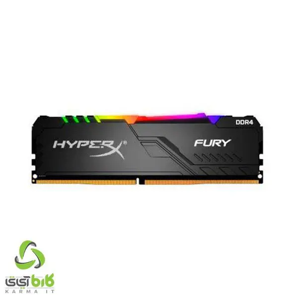 رم کینگستون مدل HyperX FURY RGB 3200MHz CL16 با ظرفیت 16 گیگابایت Kingston HyperX FURY RGB 16GB 3200MHz CL16 DDR4