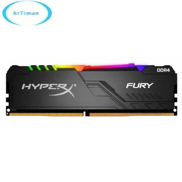 رم کینگستون مدل HyperX FURY RGB 3200MHz CL16 با ظرفیت 16 گیگابایت Kingston HyperX FURY RGB 16GB 3200MHz CL16 DDR4 - 3