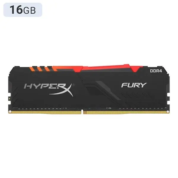 رم کینگستون مدل HyperX FURY RGB 3200MHz CL16 با ظرفیت 16 گیگابایت Kingston HyperX FURY RGB 16GB 3200MHz CL16 DDR4 - 4