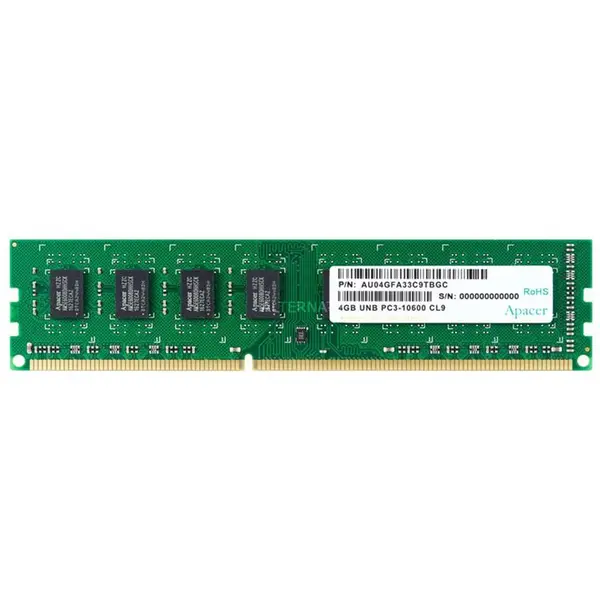 رم کامپیوتر اپیسر مدل UNB PC3-10600 CL9 DDR3 1333MHz ظرفیت 4 گیگابایت Apacer UNB PC3-10600 CL9 DDR3 1333MHz Desktop RAM 4GB - 3
