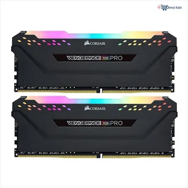 رم دسکتاپ کورسیر VENGEANCE RGB PRO 64GB DUAL 2x32GB 3200MHz CL16 DDR4 Corsair VENGEANCE RGB PRO Black DDR4 64GB 3200MHz CL16 Dual Channel Ram - 3
