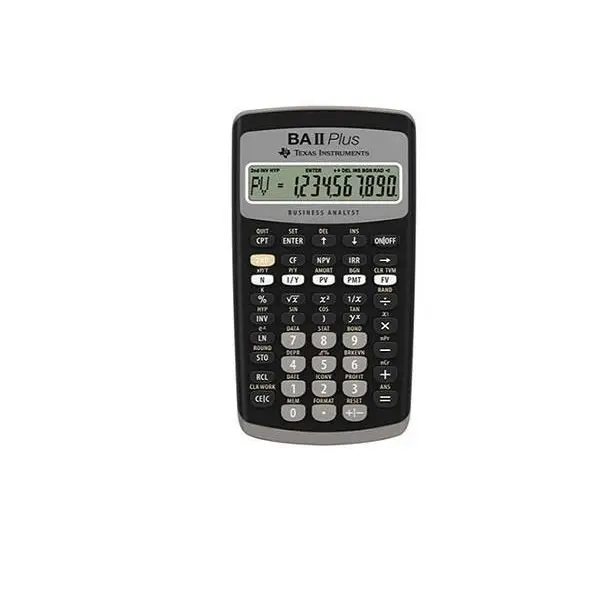 ماشین حساب تگزاس اینسترومنتس مدل BA II PLUS Texas Instruments BA II PLUS Calculator