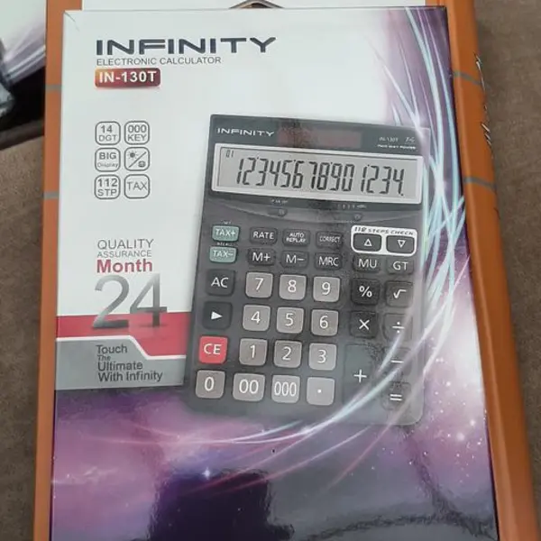 ماشین حساب رومیزی اینفینیتی INFINITY IN-130T سه صفر نورو باتری