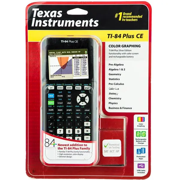 ماشین حساب تگزاس اینسترومنتس مدل TI-84 Plus CE Texas Instruments TI-84 Plus CE Calculator