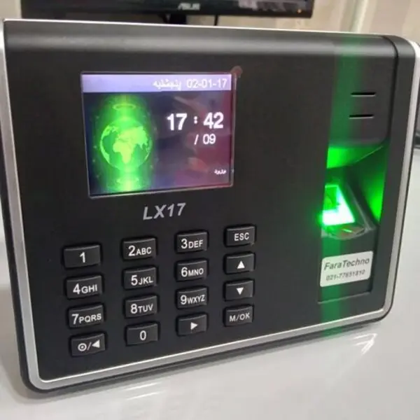 دستگاه حضور و غیاب و تردد فراتکنو مدل LX17 اثر انگشت و رمز