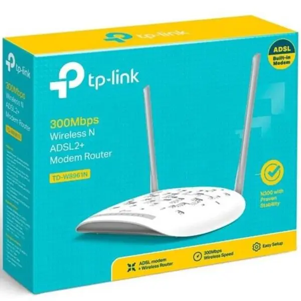 مودم روتر 2 آنتن TP-Link W8961N ADSL2ADSL2 ADSL 300Mbps