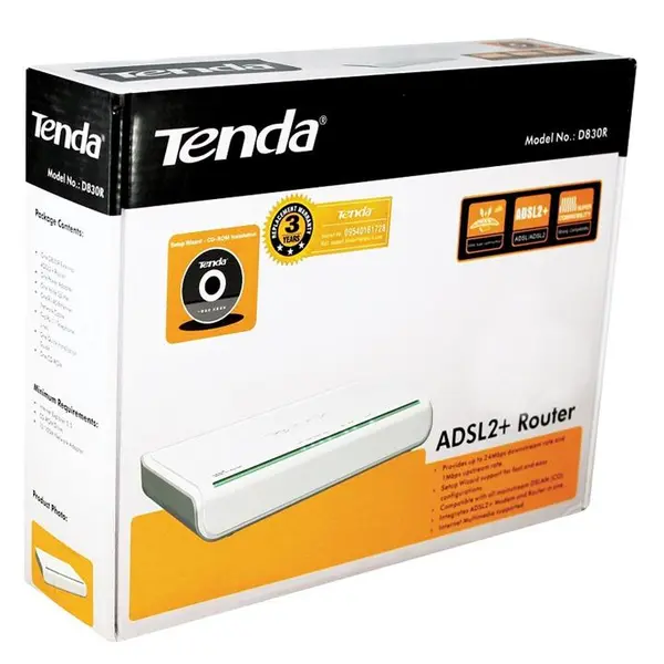 مودم-روتر +ADSL2 و باسیم تندا مدل D830R Tenda D830R ADSL2+ Modem Router with 4-Port Switch