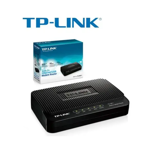 مودم-روتر +ADSL2 تی پی-لینک TD-8817 TP-LINK TD-8817 ADSL2+ Ethernet/USB Modem Router - 4