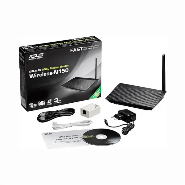 مودم-روتر ADSL و بی سیم ایسوس مدل DSL-N10 C1 Asus DSL-N10 C1 Wireless-N150 ADSL Modem Router