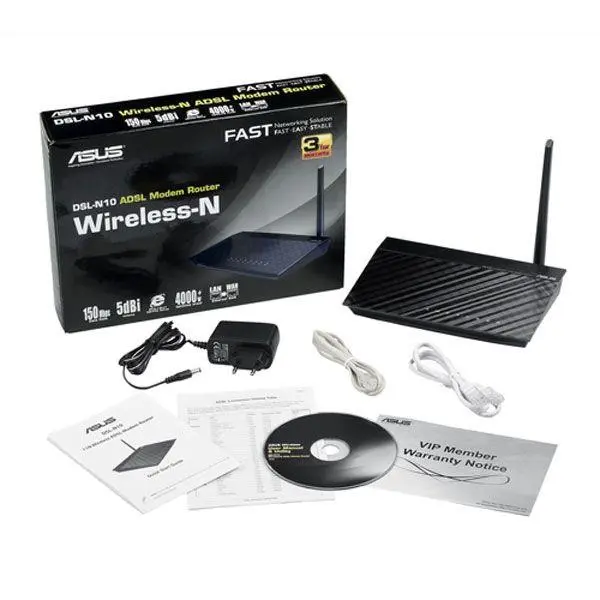 مودم روتر ADSL و بی سیم ایسوس مدل DSL-N10 ASUS DSL-N10 Wireless N150 ADSL Modem Router
