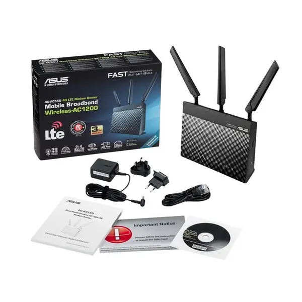 Modem 3G - 4G ASUS 4G-AC55U AC1200 4G LTE Gigabit Wi-Fi Router - 4
