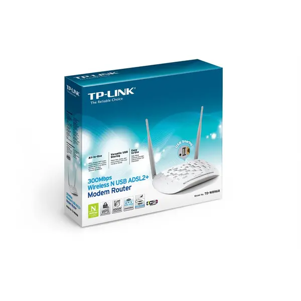 TP-LINK TD-W8968 Wireless N300 ADSL2+ Modem Router