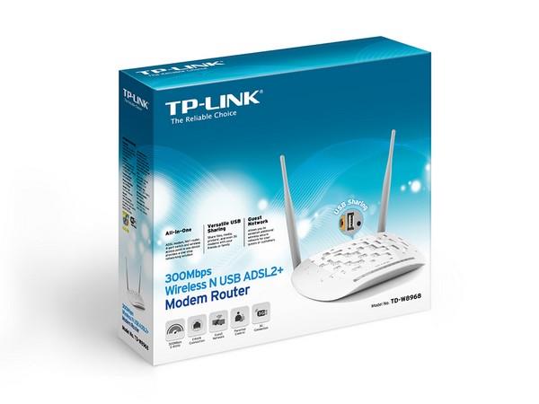 TP-LINK TD-W8968 Wireless N300 ADSL2+ Modem Router
