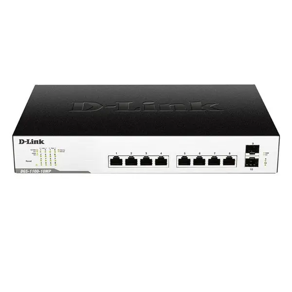 سوئیچ 10 پورت و مدیریتی دی لینک دی جی اس 1100 10 ام پی D-Link DGS-1100-10MP 10-Port Gigabit Max PoE Smart Managed Switch - 2