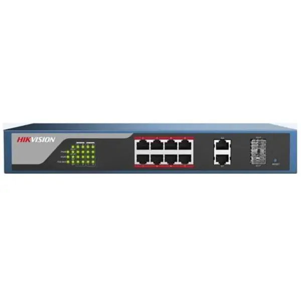 سوییچ 10 پورت مگابیتی و رکمونت هایک ویژن همراه 8 پورت PoE مدل DS-3E1310P-E - 2