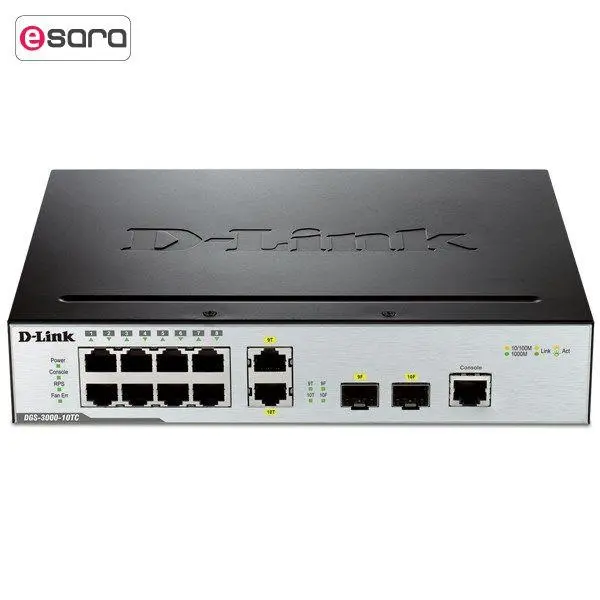 سوییچ قابل مدیریت 10 پورت گیگابیت دی-لینک DGS-3000-10TC D-Link DGS-3000-10TC 10-Port Gigabit L2 Managed Switch - 5