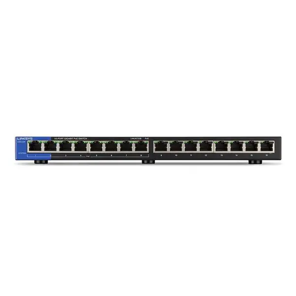 سوئیچ لینک سیس مدل ال جی اس 116 پی Linksys LGS116P 16-Port Business Desktop Gigabit POE+ Switch