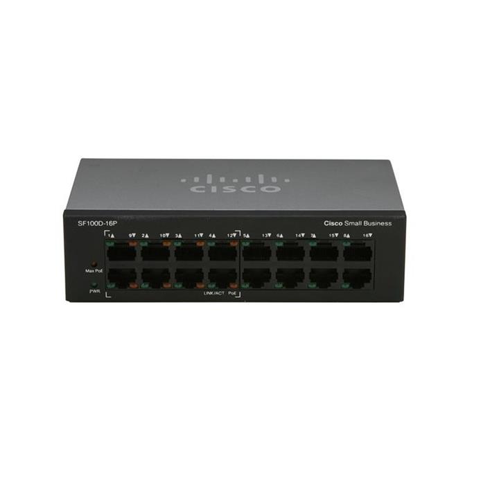 Linksys SF100D-16 16-Port 10/100Mbps PoE Unmanaged Desktop Switch