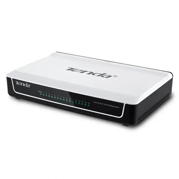 سوییچ شبکه دسکتاپ 16 پورت 10/100 تندا اس 16 Tenda 16-Port 10/100 Desktop Switch S16