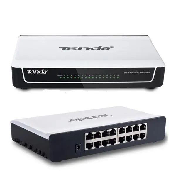 سوییچ شبکه دسکتاپ 16 پورت 10/100 تندا اس 16 Tenda 16-Port 10/100 Desktop Switch S16