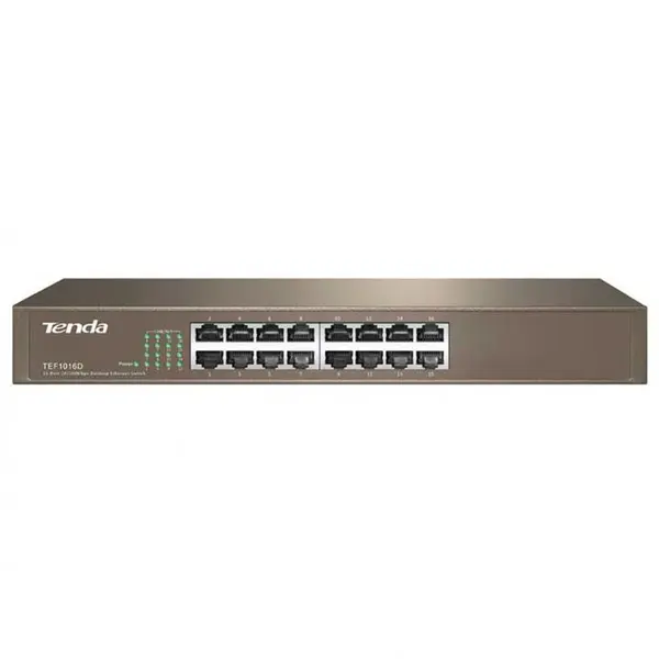 سوئیچ 16 پورت غیرمدیریتی تندا مدل تی ای اف 1016 دی Tenda TEF1016D 16-Port Fast Ethernet Desktop/Rackmount Switch - 5