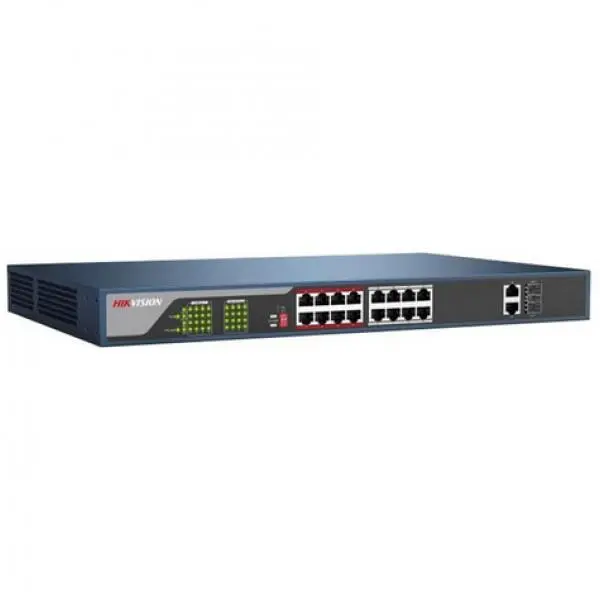 سوییچ شبکه 16 پورت هایک ویژن مدل DS-3E0318P-E HIKVISION DS-3E0318P-E 16-Port Switch - 2