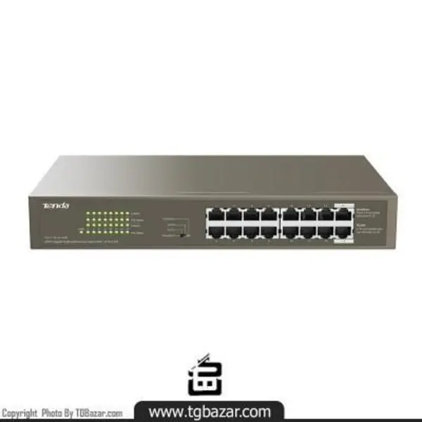 سوییچ 16 پورت POE غیر مدیریتی تندا TEG1116P 16Port Gigabit Ethernet Switch TEG1116P-16-150W
