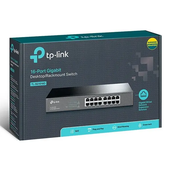 سوییچ 16 پورت گیگابیتی تی پی-لینک مدل TL-SG1016D TP-LINK TL-SG1016D 16-Port Gigabit Switch - 3