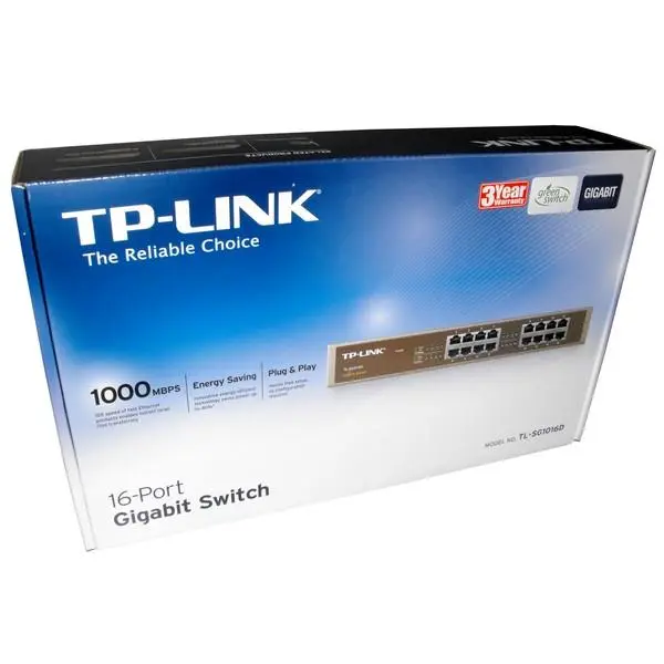 سوییچ 16 پورت گیگابیتی و رکمونت تی پی-لینک مدل TL-SG1016 TP-LINK TL-SG1016 16-Port Gigabit Rackmount Switch - 3