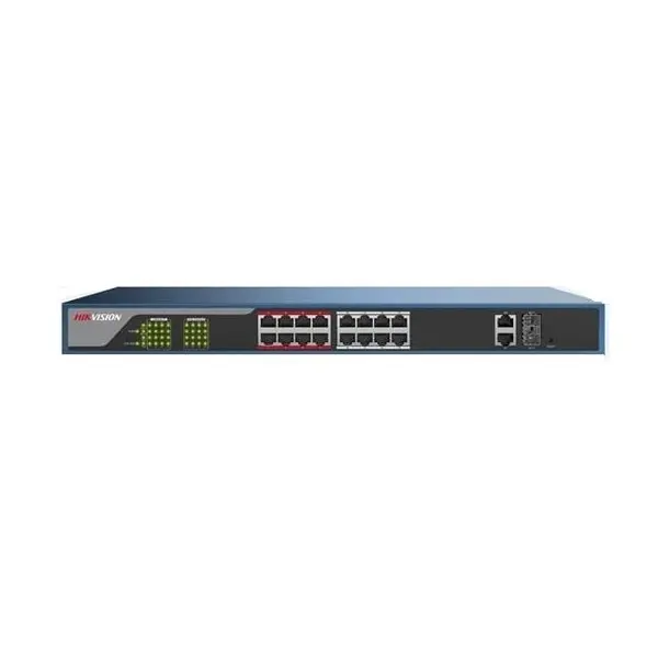 سوییچ 18 پورت مگابیتی و رکمونت هایک ویژن همراه 16 پورت PoE مدل DS-3E1318P-E - 2