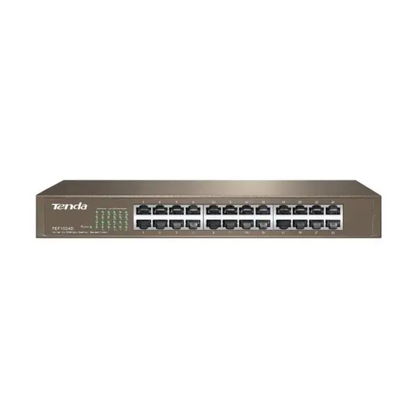 سوئیچ 24 پورت غیرمدیریتی تندا مدل تی ای اف 1024 دی Tenda TEF1024D 24-Port 10/100 Unmanaged Switch