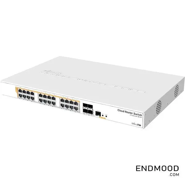 کلود روتر سوئیچ میکروتیک 24پورت گیگابیتی مدل 2Crs328-24p-4g-rm