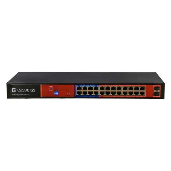 سوییچ 24 پورت PoEایزی گیگز مدل SWU-1401-26GPS EASYGIGS SWU-1401-26GPS 24-Ports PoE Switch