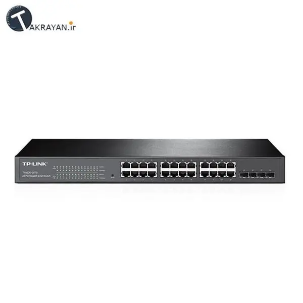 سوییچ 24 پورت گیگابیتی تی پی-لینک T1600G-28TS TL-SG2424 TP-Link T1600G-28TS TL-SG2424 24-Port Gigabit Smart Switch - 4