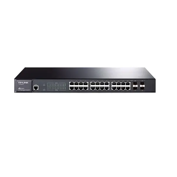 سوییچ مدیریتی 24 پورت تی پی-لینک مدل TL-SG3424 TP-LINK TL-SG3424 JetStream 24-Port Gigabit L2 Managed Switch