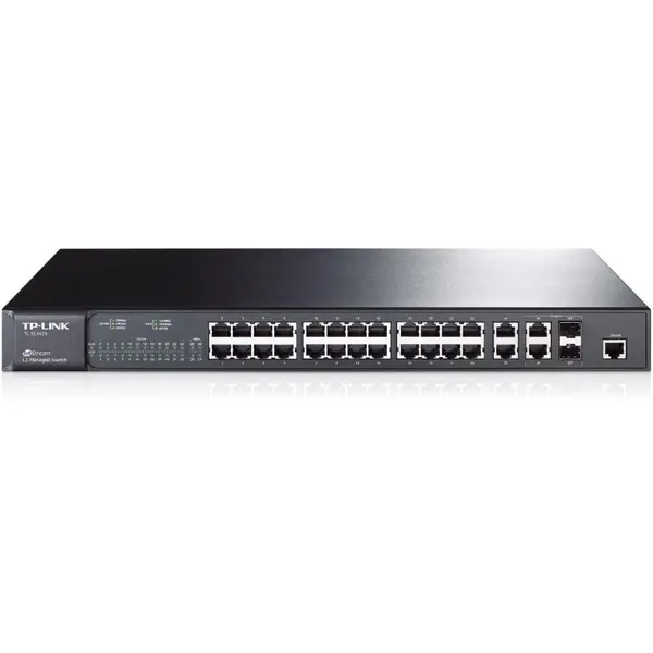 تی پی لینک سوئیچ 24 پورتی TL-SL3428 TP-LINK JetStream 24-Port 10/100Mbps + 4-Port Gigabit L2 Managed Switch TL-SL3428 - 3