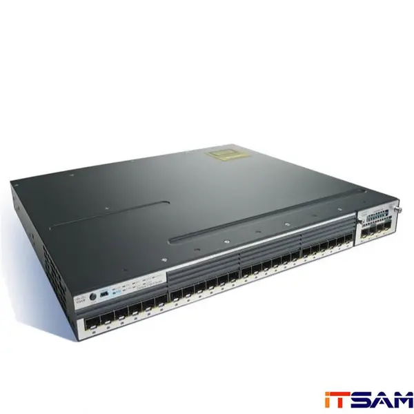 سوئیچ 24 پورت سیسکو مدل WS-C3750X-24S-S CISCO WS-C3750X-24S-S 24Port 10/100/1000 SFP Switch - 2