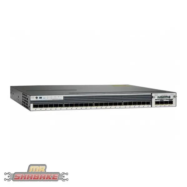 سوئیچ 24 پورت سیسکو مدل WS-C3750X-24S-S CISCO WS-C3750X-24S-S 24Port 10/100/1000 SFP Switch - 3