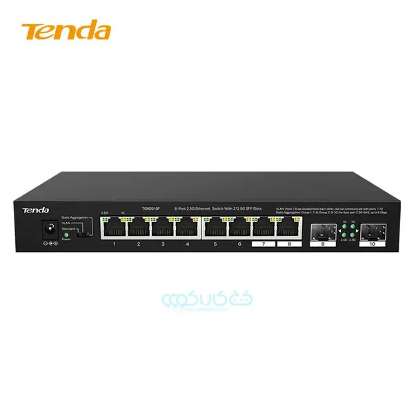 سوئیچ شبکه 2.5G تندا Tenda TEM2010F گیگابیت 8 پورت - 2