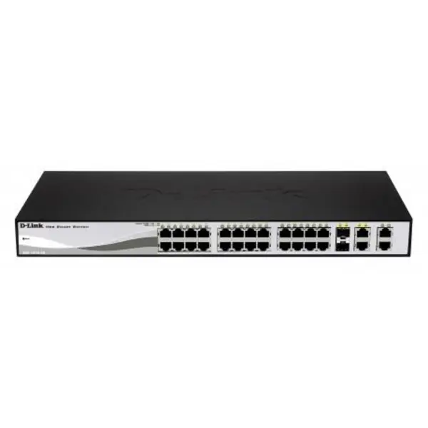 سوییچ 28 پورت 10/100 و اسمارت دی-لینک مدل DES-1210-28 همراه با چهار پورت گیگابیتی D-Link DES-1210-28 28-Port 10/100Mbps Web Smart Switch With 4 Gigabit Ports - 4